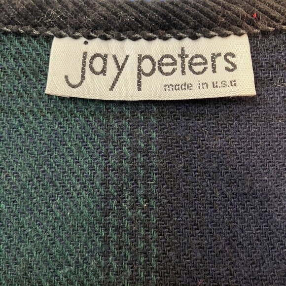 Jay Peters Vintage Green/Navy Tartan Plaid Print Button-up Vest Size L - Picture 4 of 8